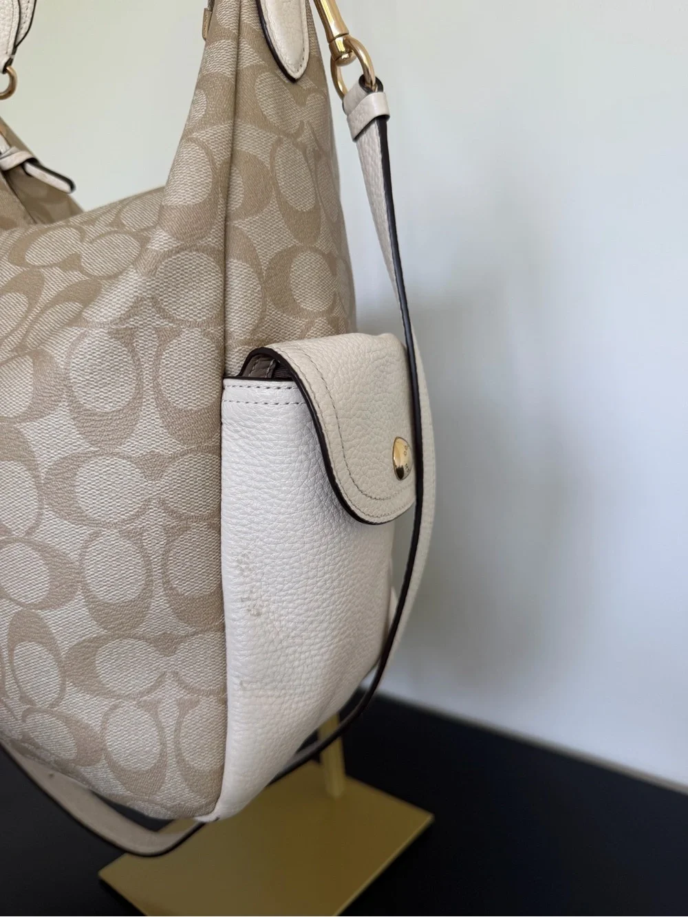 Coach C1523 Signature Jacquard Convertible Hobo Shoulder Crossbody Bag